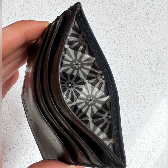 Ted Baker Double Colored Blue Stitch Leather Wallet - Picture 3 of 5